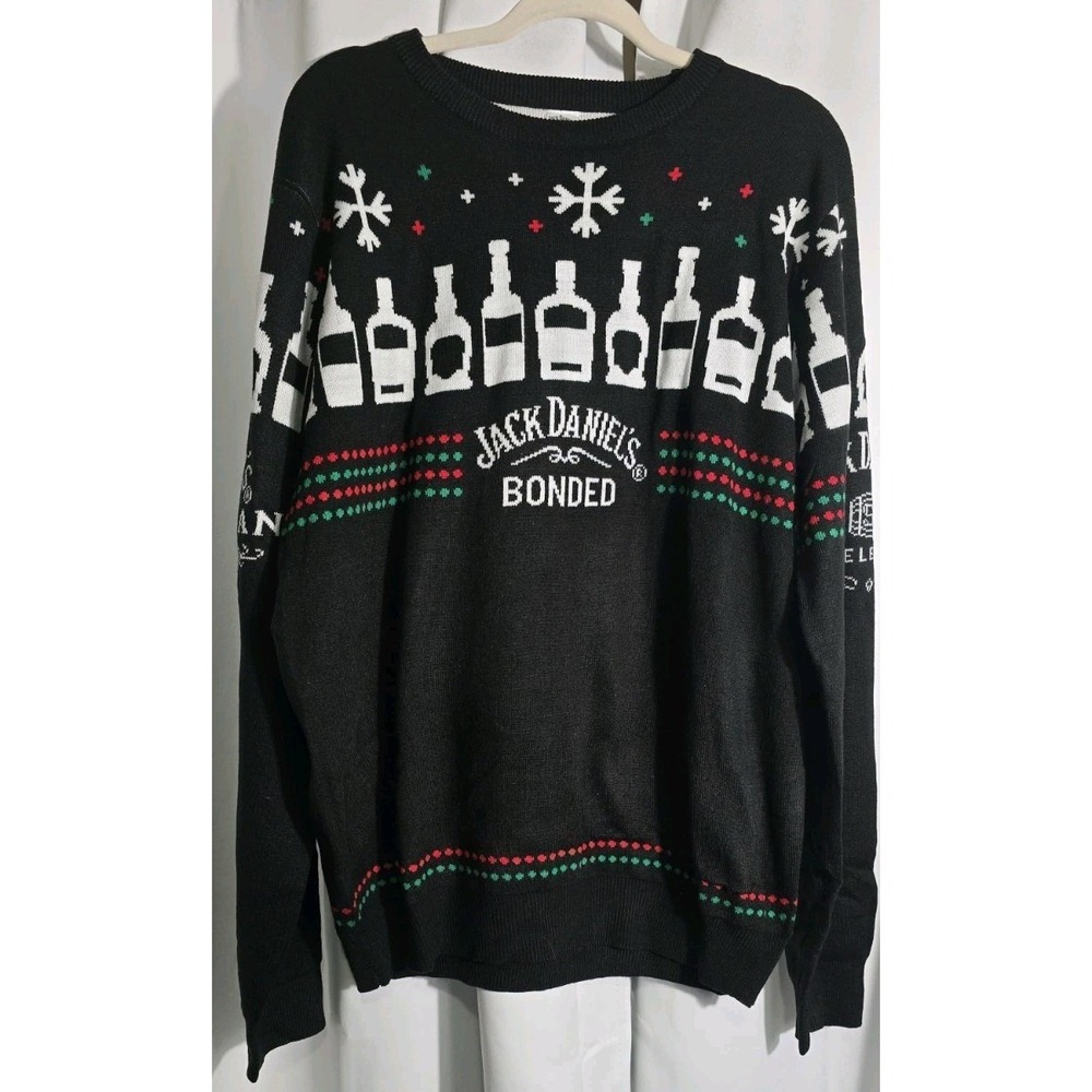 Jack Daniels‎ Bonded Gentleman Jack Knit Holiday Sweater Men's Size XL Christmas